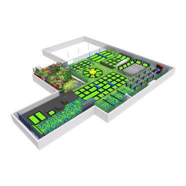 Inside Playing Launch Trampoline Park